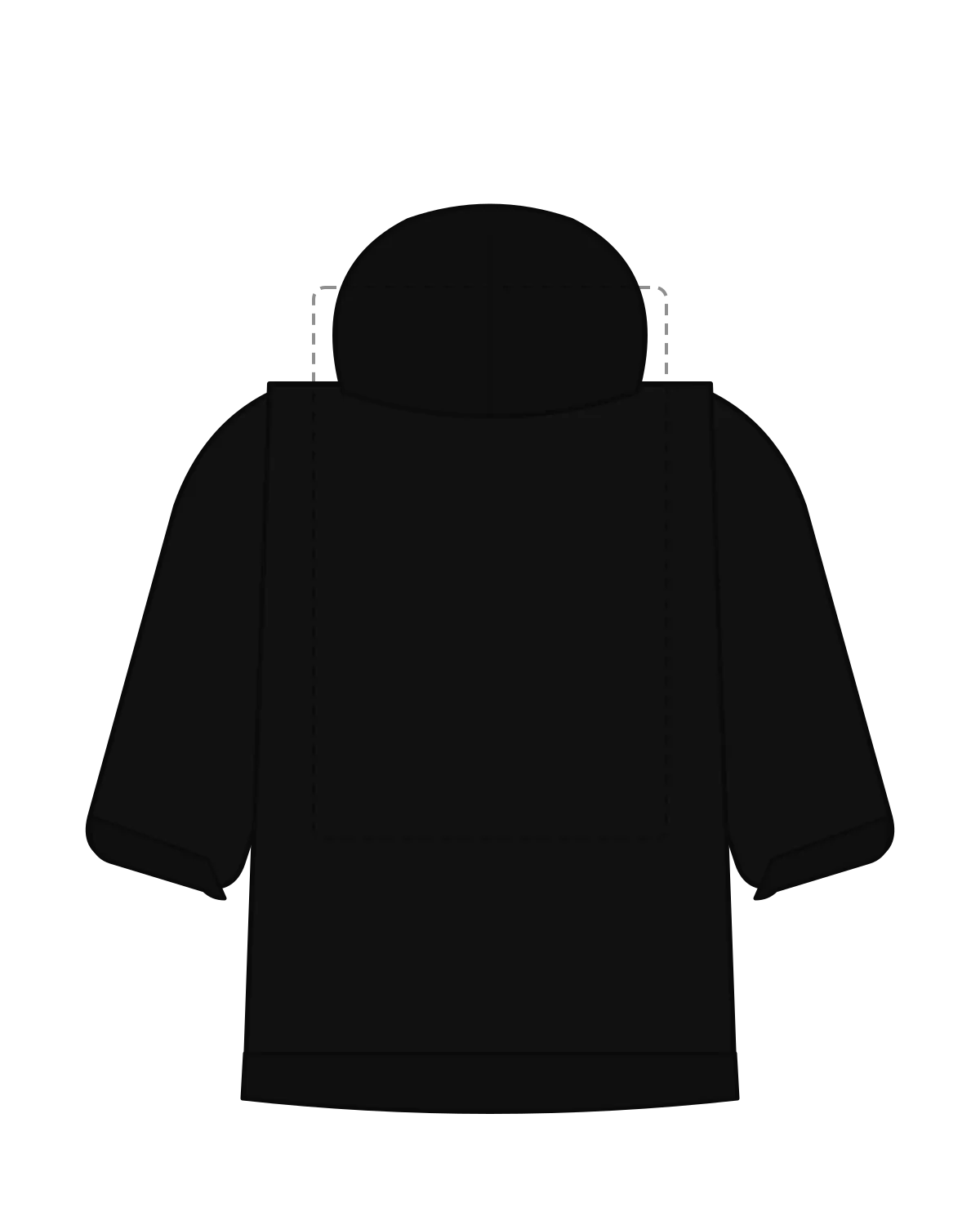 Black Stimpy hoodie, back view